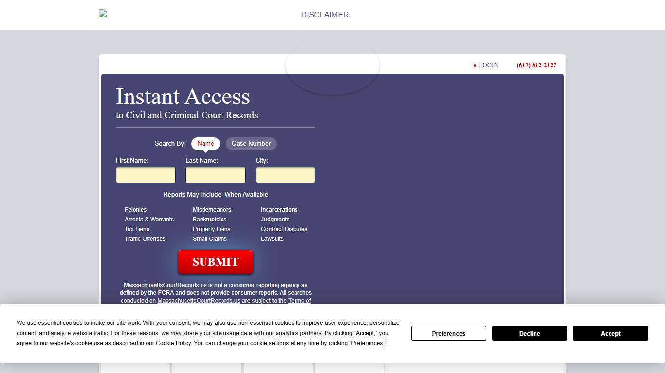 Massachusetts Court Records MassachusettsCourtRecords.us